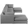 Meridian Furniture Mackenzie Grey Durable Linen Textured Modular Sectional