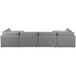 Meridian Furniture Mackenzie Grey Durable Linen Textured Modular Sectional