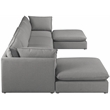 Meridian Furniture Mackenzie Grey Durable Linen Textured Modular Sectional