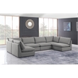 Meridian Furniture Mackenzie Grey Durable Linen Textured Modular Sectional