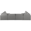 Meridian Furniture Mackenzie Grey Durable Linen Textured Modular Sectional