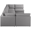 Meridian Furniture Mackenzie Grey Durable Linen Textured Modular Sectional
