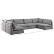 Meridian Furniture Mackenzie Grey Durable Linen Textured Modular Sectional