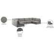 Meridian Furniture Mackenzie Grey Durable Linen Textured Modular Sectional