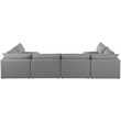 Meridian Furniture Mackenzie Grey Durable Linen Textured Modular Sectional