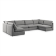 Meridian Furniture Mackenzie Grey Durable Linen Textured Modular Sectional