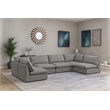 Meridian Furniture Mackenzie Grey Durable Linen Textured Modular Sectional