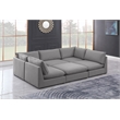 Meridian Furniture Mackenzie Grey Durable Linen Textured Modular Sectional
