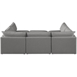 Meridian Furniture Mackenzie Grey Durable Linen Textured Modular Sectional