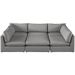 Meridian Furniture Mackenzie Grey Durable Linen Textured Modular Sectional