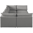 Meridian Furniture Mackenzie Grey Durable Linen Textured Modular Sectional