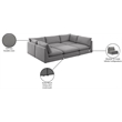 Meridian Furniture Mackenzie Grey Durable Linen Textured Modular Sectional