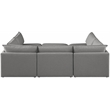 Meridian Furniture Mackenzie Grey Durable Linen Textured Modular Sectional