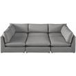 Meridian Furniture Mackenzie Grey Durable Linen Textured Modular Sectional