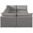 Meridian Furniture Mackenzie Grey Durable Linen Textured Modular Sectional