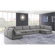 Meridian Furniture Mackenzie Grey Durable Linen Textured Modular Sectional