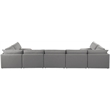 Meridian Furniture Mackenzie Grey Durable Linen Textured Modular Sectional