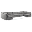 Meridian Furniture Mackenzie Grey Durable Linen Textured Modular Sectional