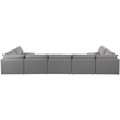 Meridian Furniture Mackenzie Grey Durable Linen Textured Modular Sectional