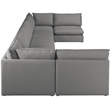 Meridian Furniture Mackenzie Grey Durable Linen Textured Modular Sectional