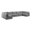 Meridian Furniture Mackenzie Grey Durable Linen Textured Modular Sectional