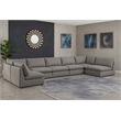 Meridian Furniture Mackenzie Grey Durable Linen Textured Modular Sectional