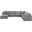 Meridian Furniture Mackenzie Grey Durable Linen Textured Modular Sectional