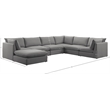 Meridian Furniture Mackenzie Grey Durable Linen Textured Modular Sectional