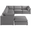 Meridian Furniture Mackenzie Grey Durable Linen Textured Modular Sectional