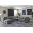 Meridian Furniture Mackenzie Grey Durable Linen Textured Modular Sectional