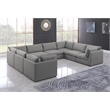 Meridian Furniture Mackenzie Grey Durable Linen Textured Modular Sectional