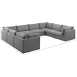 Meridian Furniture Mackenzie Grey Durable Linen Textured Modular Sectional