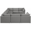 Meridian Furniture Mackenzie Grey Durable Linen Textured Modular Sectional