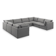 Meridian Furniture Mackenzie Grey Durable Linen Textured Modular Sectional