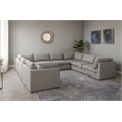 Meridian Furniture Mackenzie Grey Durable Linen Textured Modular Sectional