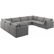 Meridian Furniture Mackenzie Grey Durable Linen Textured Modular Sectional
