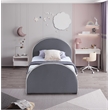 Meridian Furniture Brody Grey Velvet Twin Bed