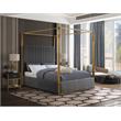 Meridian Furniture Jones Grey Velvet King Bed