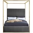 Meridian Furniture Jones Grey Velvet Queen Bed