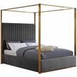 Meridian Furniture Jones Grey Velvet Queen Bed