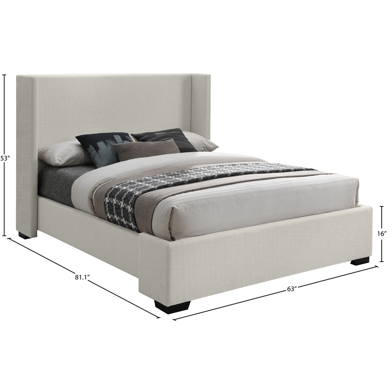 Meridian Furniture Oxford Linen Full Bed Meridian Furniture Oxford Linen Full Bed