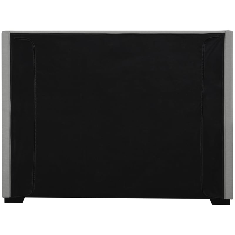 Meridian Furniture Oxford Beige Linen Textured Fabric Queen Bed