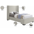 Meridian Furniture Oxford Beige Linen Textured Fabric Twin Bed