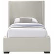 Meridian Furniture Oxford Beige Linen Textured Fabric Twin Bed