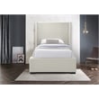 Meridian Furniture Oxford Beige Linen Textured Fabric Twin Bed