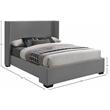 Meridian Furniture Oxford Grey Linen Textured Fabric Full Bed