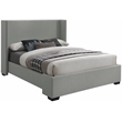 Meridian Furniture Oxford Grey Linen Textured Fabric Full Bed