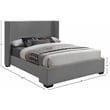 Meridian Furniture Oxford Grey Linen Textured Fabric King Bed