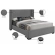 Meridian Furniture Oxford Grey Linen Textured Fabric King Bed