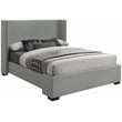 Meridian Furniture Oxford Grey Linen Textured Fabric King Bed
